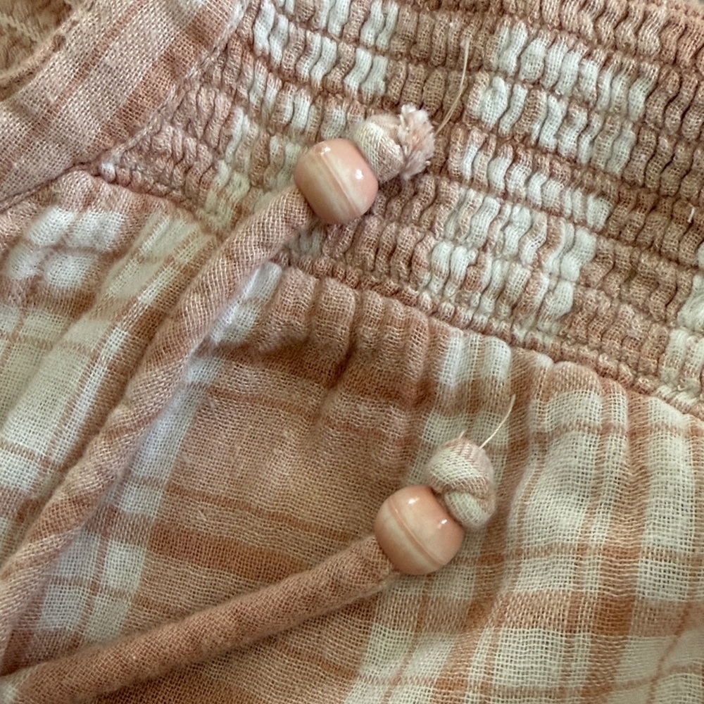 Sundance Blush Plaid Women's Blouse. Size L 100% cotton - Picture 8 of 10